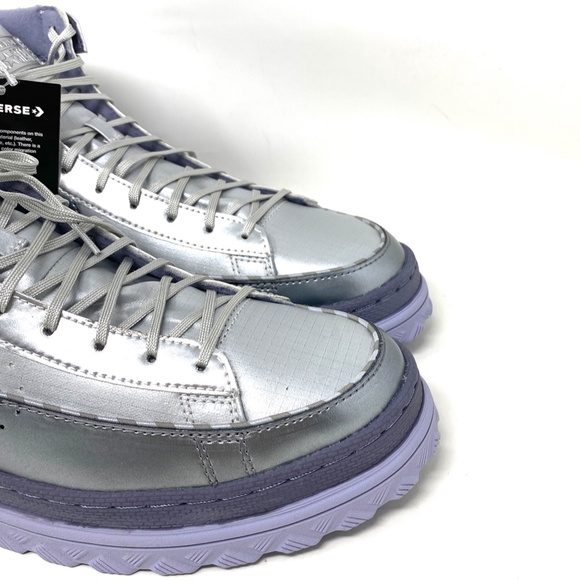 Converse Metallic Vis Pro Leather X2 High Top Grey Silver Men’s Sneakers 169529C - Picture 4 of 8